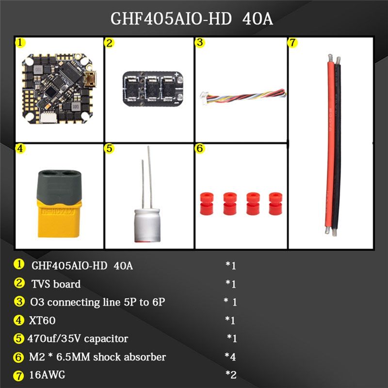ABTI-GHF405AIO-HD 40A AIO Flig - đánh giá và giá Drone Flight Controller